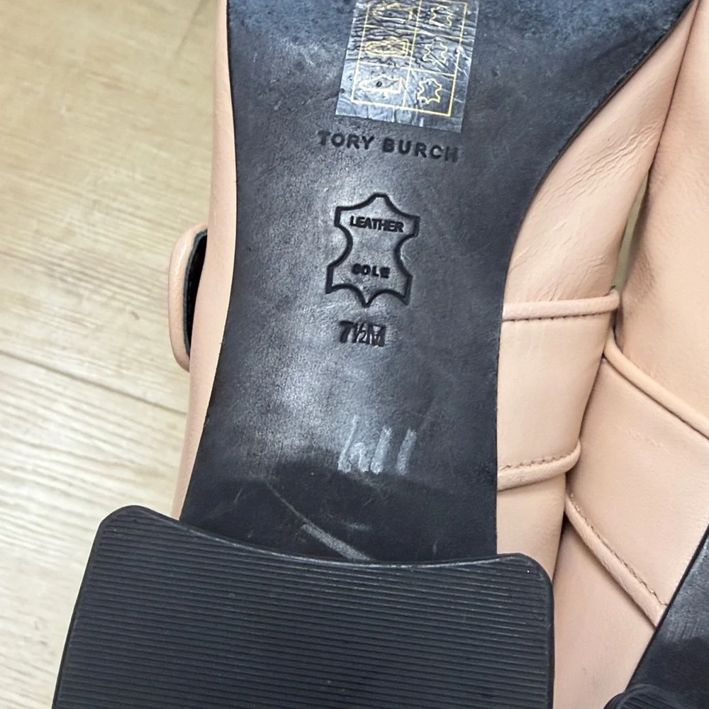 Tory Burch 'Cap-Toe' Tan Mary Jane Heeled Ballet Pump